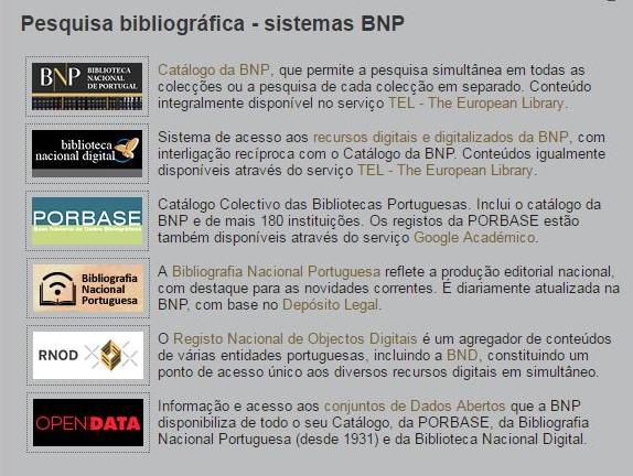 Sistemas de Pesquisa da Biblioteca Nacional de Portugal