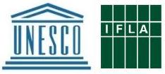 Logótipos da IFLA e da UNESCO