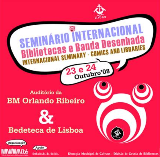 Cartaz do Seminário Internacional Bibliotecas e Banda Desenhada